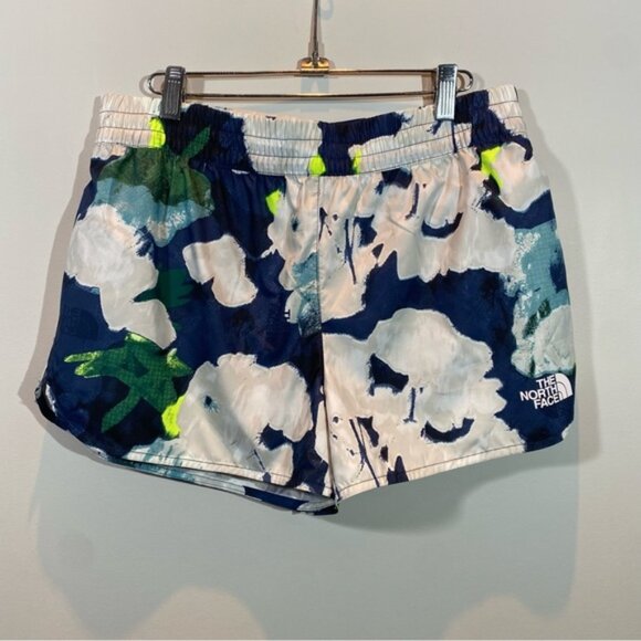 NEW North Face Women's Floral Printed Shorts Size M - Picture 1 of 9